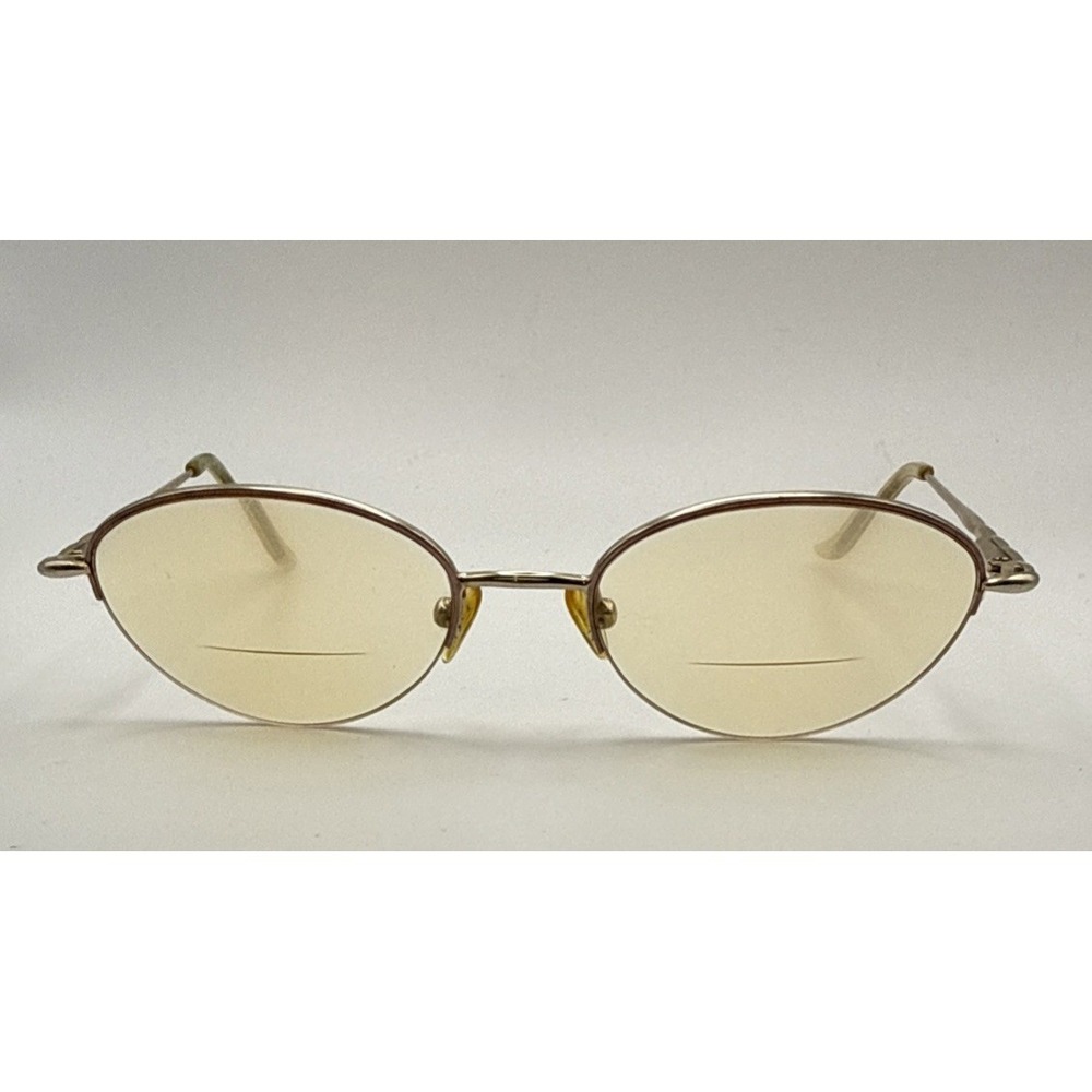 ADENSCO TRISH 2A1 130 Gold Half Rim Vintage Metal Eyeglasses- Frames Only
